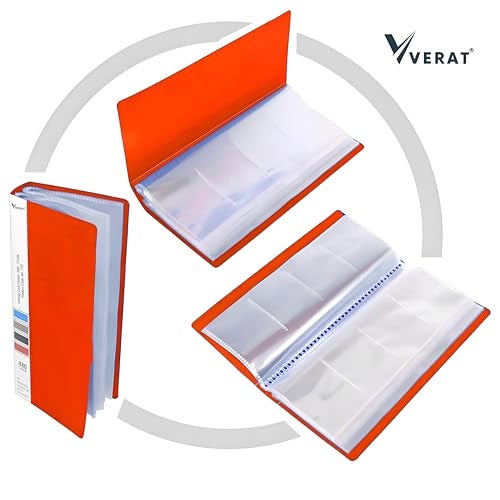 VERAT Business Card Holder, 120 Pockets for 240 Cards Business Card Holder | Debit/Credit/Business/Visiting Name ID Card Holder Card Organizer Professional Office Organizer (Red, Card Holder) - Image 5