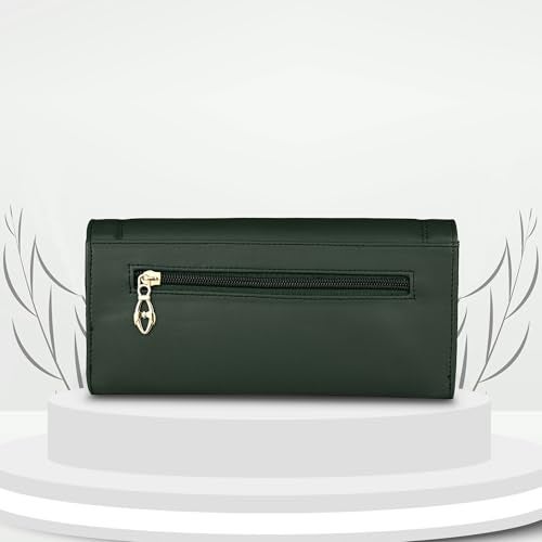 ALSU Women's Hand Wallet Purse Clutch | Phone Pocket | Coin Pocket | 4 Card Slots (Green) - Image 3