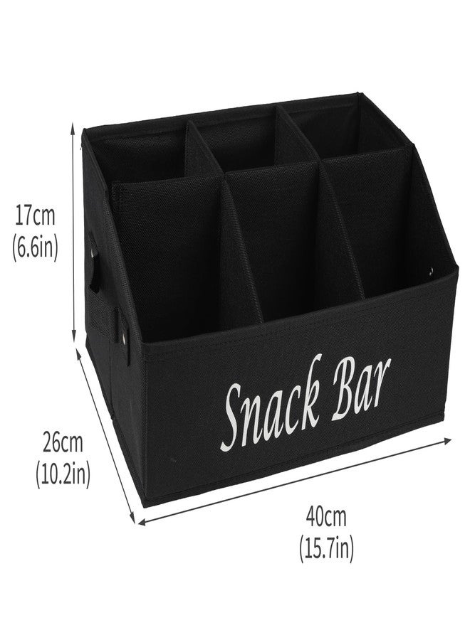 Xbopetda Snack Organizer for Countertop, Fabric Snack Organizer with Handles, 6 Compartment Snack Box Container Snack Basket, Snack Bar Station Organizer, Kitchen Pantry Organizer and Storage - Black - Image 3