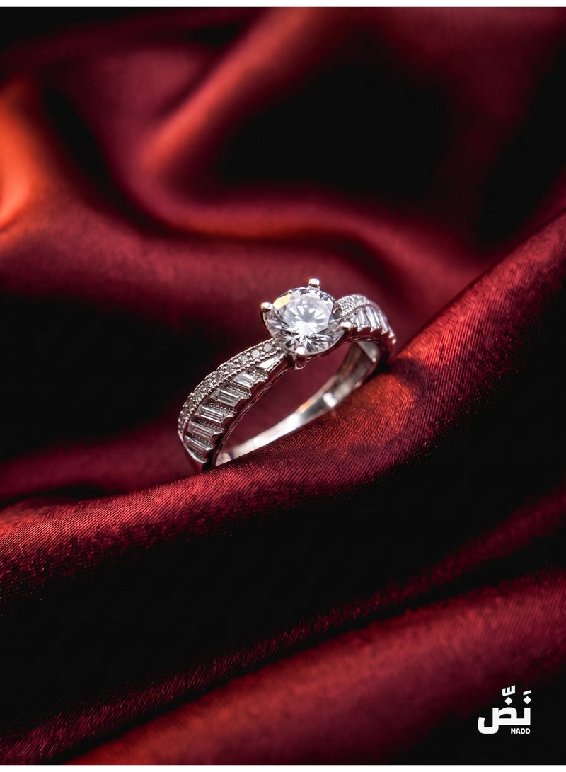 NADD Fakhira Ring | Luxury Women's 925 Sterling Ring with Rare Diamond-Cut White Zircon & Crystal Stones – NADD - Image 1