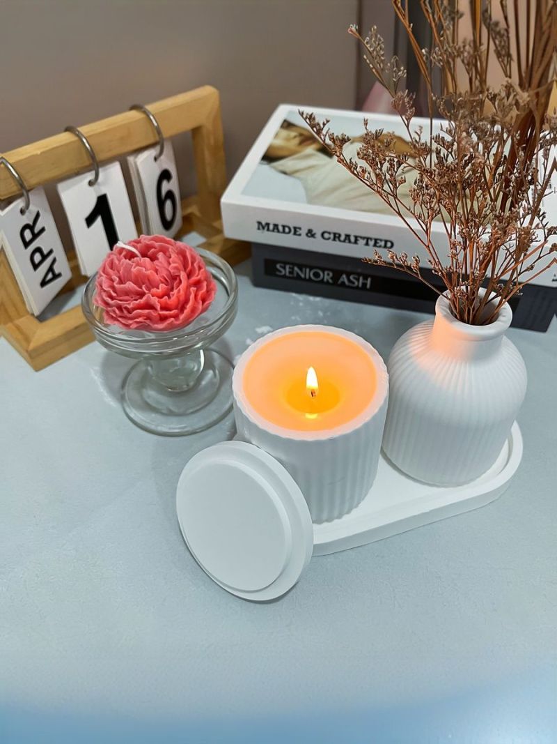 Silicone Resin Molds White Food-Grade Reusable Ribbed Design Diy Craft Molds - Versatile Diy Crafting Set Resin Molds for Home Decor Gift Making - Image 3
