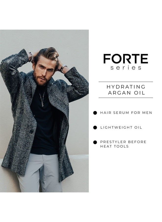 Alex Costa Hydrating Argan Oil Daily Hair Serum by Forte Series | Sulfate Free Argan Hair Oil for Men | Hair Serum for Dry Damaged Hair | Argan Hair Oil for Styling Hair, Shields Hair from Heat, (75 ml / 2.5 oz)  - Image 2