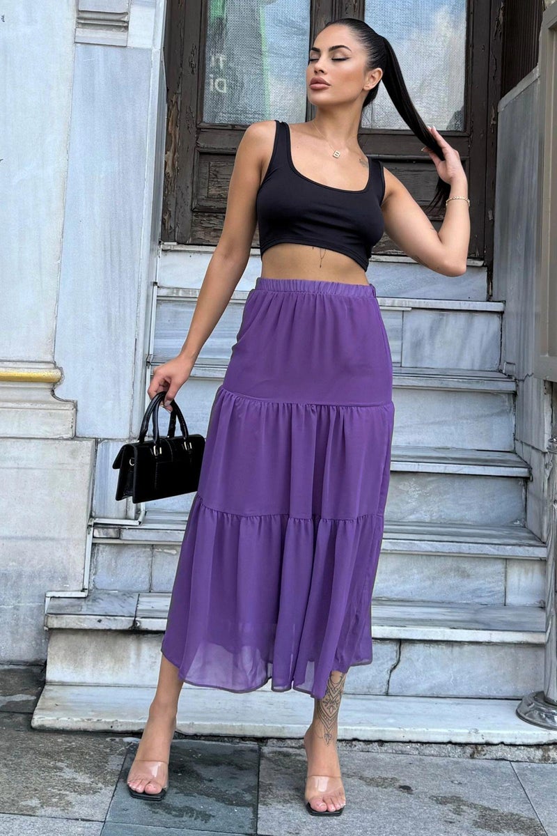 Weshaya تنورة نسائية بنفسجي - Image 5
