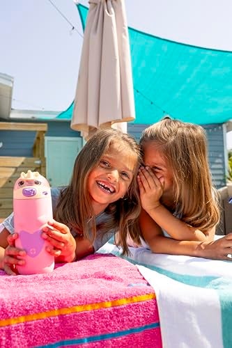 Ello زجاجة ماء للأطفال بسعة 12 أونصة من إيلو إيليز مع عزل فراغي من الفولاذ المقاوم للصدأ مع قشة ومقبض حمل مدمج وغطاء قفل مانع للتسرب للحقائب المدرسية وعلب الغداء والرياضات الخارجية، وحيد القرن - Image 2