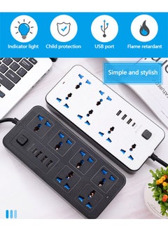 GKK Electric Extension Power Strip, Universal Extension Cord with 6 Power Socket and 3 USB Slots, 2 meter 6 Way Power Strip with USB type C PD Charging slot Extension Lead 2 meter  - Image 3