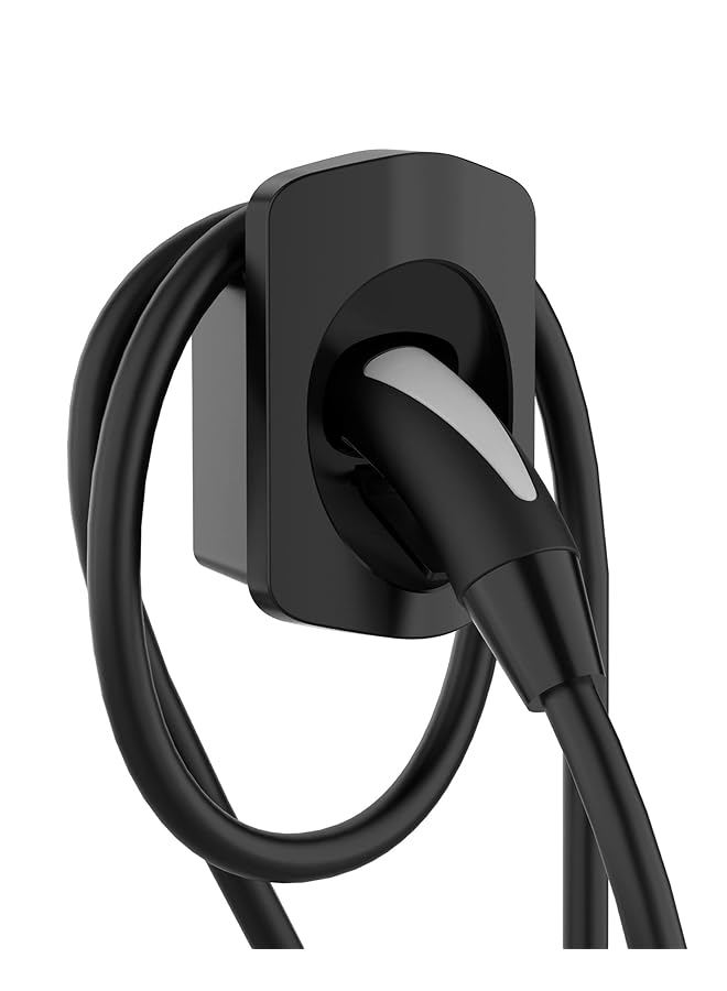 KASTWAVE Mobile Charger Holder Wall Mount Charging Cable Organizer With Anti Drop Design For Mobile Connector Wall Connector For Model 3 Model Y Compatible With Tesla Models Black - Image 1