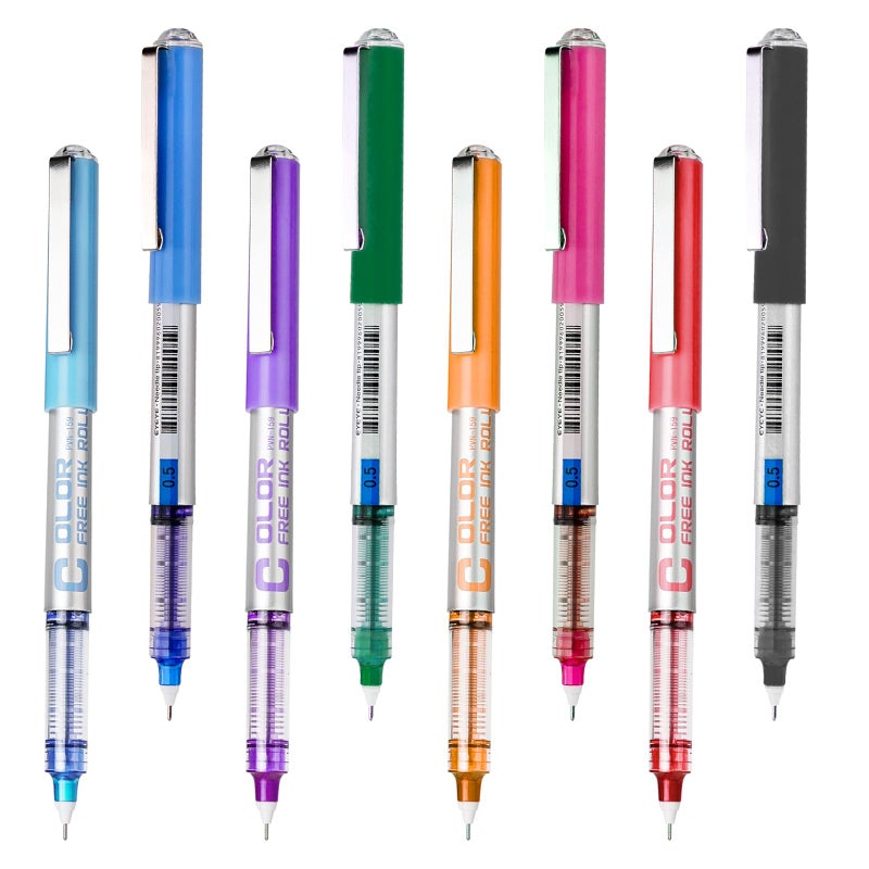 EYEYE 0.5mm Liquid Ink Rollerball Pens 8 Assorted Colors, Needle Tip Pen Extra Fine Point Quick Dry, Ink Pens Fine Point Smooth Writing Pen for Journaling, Note Taking, Office, Doodling & Gifts - Image 1