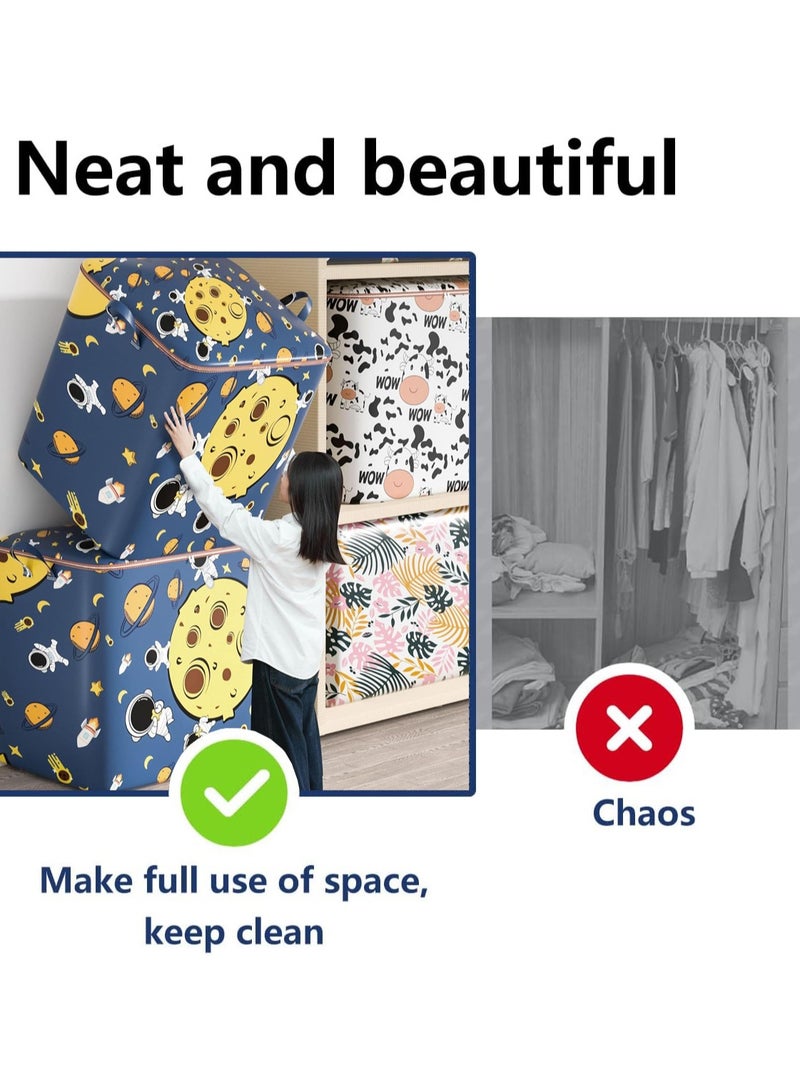 140L Large Storage Bags Clothes Storage Bins Foldable Closet Organizers Storage Containers with Zippers and Handles for Clothing Blanket Comforters Bed Sheets Pillows Toys  - Image 3