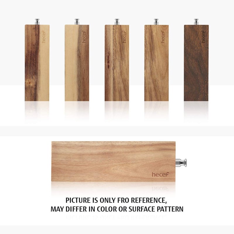 hecef 6 Inch (15 cm) Magnetic Knife Strip, Acacia Wood Knife Holder for Storing All Kinds of Metal Items, Brown - Image 4