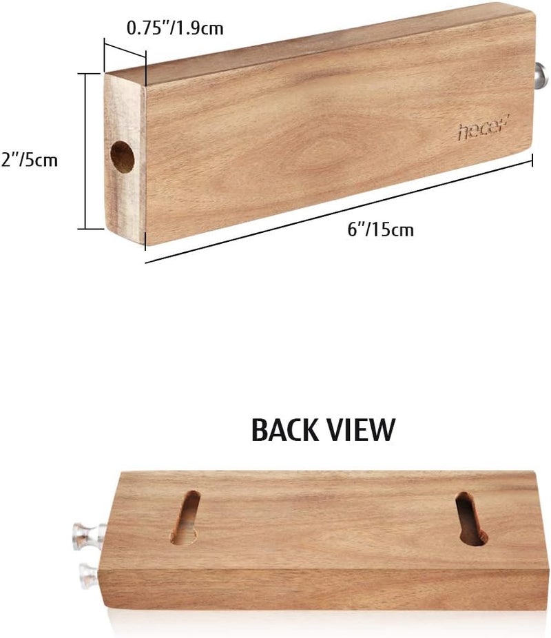 hecef 6 Inch (15 cm) Magnetic Knife Strip, Acacia Wood Knife Holder for Storing All Kinds of Metal Items, Brown - Image 3