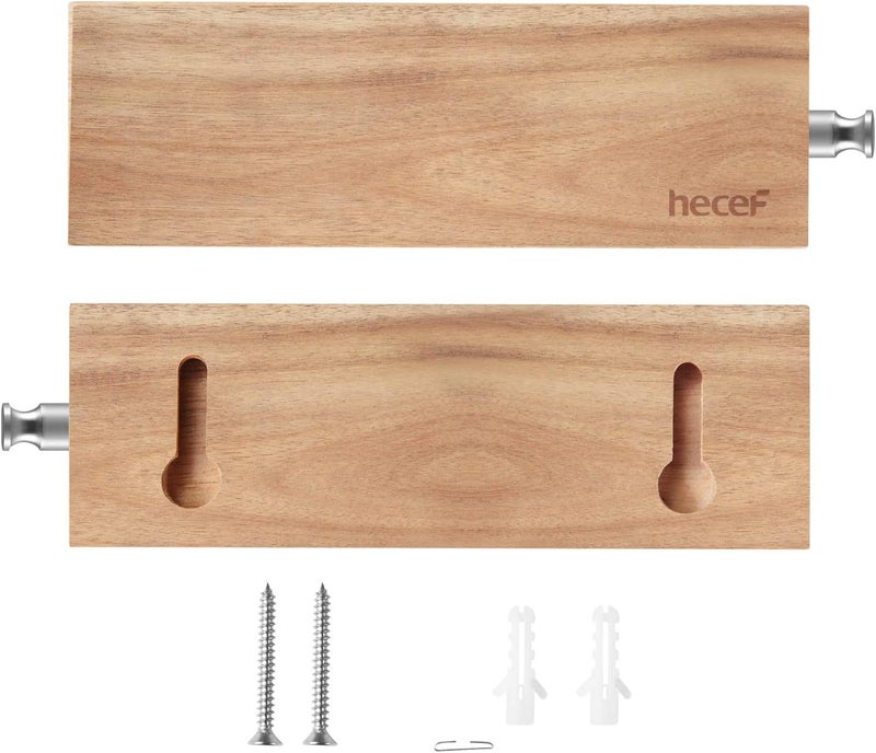 hecef 6 Inch (15 cm) Magnetic Knife Strip, Acacia Wood Knife Holder for Storing All Kinds of Metal Items, Brown - Image 2
