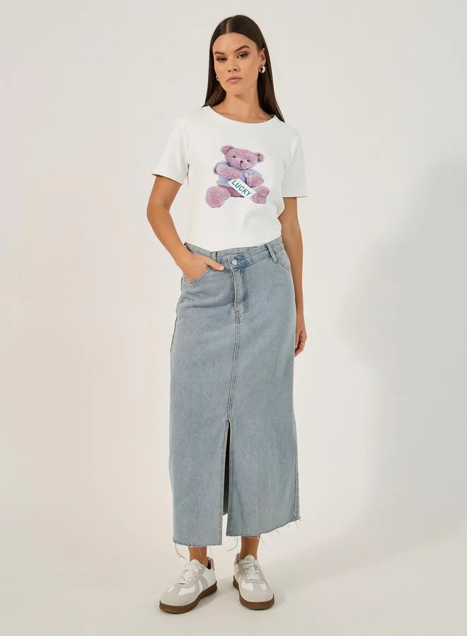 Styli Short Sleeve Graphic Printed T-Shirt