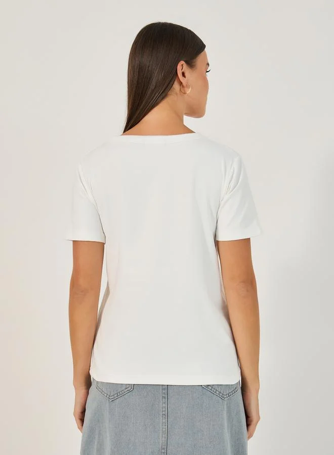 Styli Short Sleeve Graphic Printed T-Shirt
