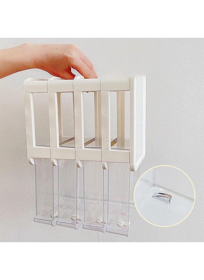 HOUSE OF QUIRK House of Quirk 4 Tier Transparent Cosmetic Jewelry Box, Office Desktop Drawer Storage Box, Plastic Multi-Layer Small Storage Box (White)  - Image 4