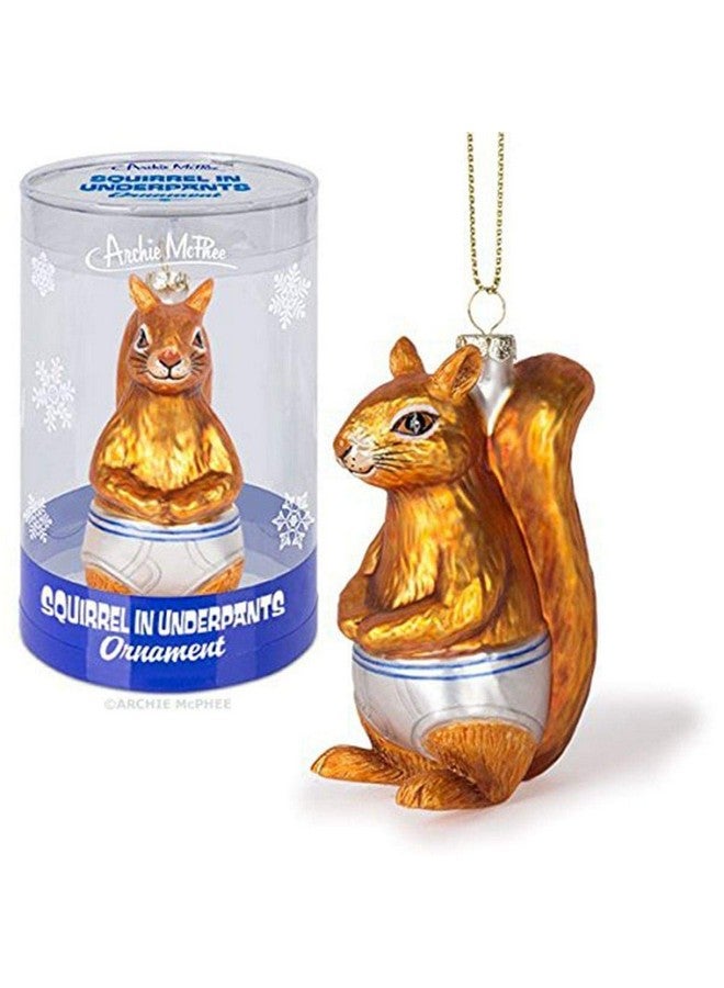 أكوتريمنتس زينة ماكفي أرشي أكوتريمينتس على شكل سنجاب يرتدي سروالاً داخلياً، معيار زجاجي لعيد الميلاد - Image 1