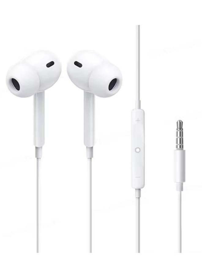Wired In-Ear Headphones with Mic – Stereo Sound Earphones with Deep Bass, Built-in Microphone & 3.5mm Audio Jack, Compatible with All Mobile Phones – White - Image 1