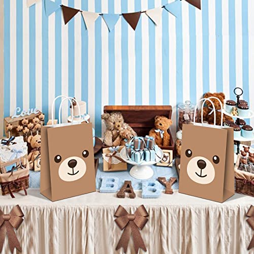 KERINGO 16 PCS Bear Party Decorations - Gift Treat Bags for Baby Shower, Kids Birthday Party Supplies and Decor - Paper Goody Candy Snack Bags for Boys and Girls - Image 4