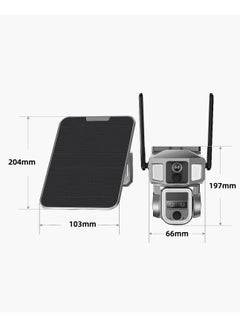 كروني كاميرا مراقبة شمسية Y7A 4G-WiFi-4K-8MP(10X) ثلاثية العدسات CCTV 9W تعمل بالطاقة الشمسية  - Image 5