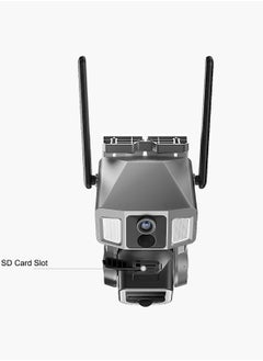 كروني كاميرا مراقبة شمسية Y7A 4G-WiFi-4K-8MP(10X) ثلاثية العدسات CCTV 9W تعمل بالطاقة الشمسية  - Image 4