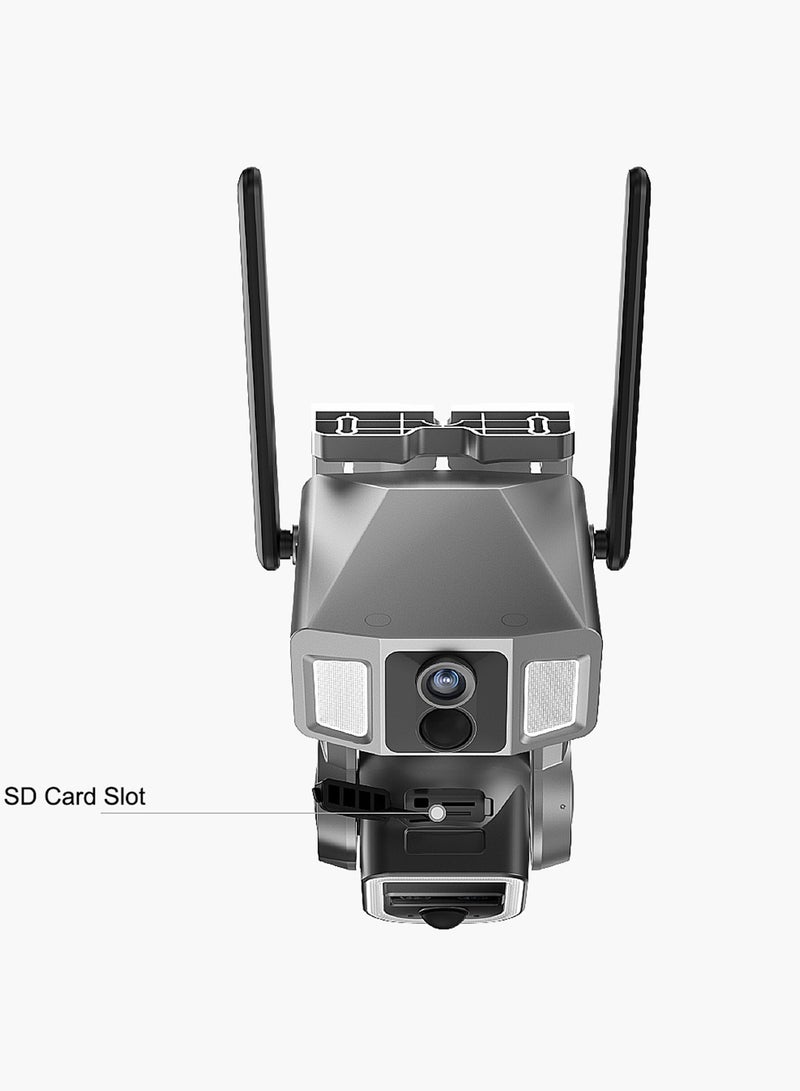 Crony Y7A 4G-WiFi-4K-8MP(10X) Solar Triple-lens Linkage Camera CCTV 9W Solar Panel - Image 4