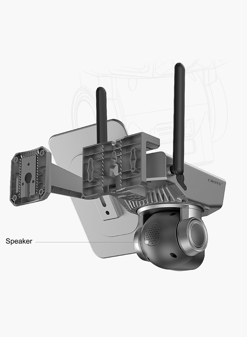 Crony Y7A 4G-WiFi-4K-8MP(10X) Solar Triple-lens Linkage Camera CCTV 9W Solar Panel - Image 3