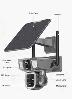 كروني كاميرا مراقبة شمسية Y7A 4G-WiFi-4K-8MP(10X) ثلاثية العدسات CCTV 9W تعمل بالطاقة الشمسية  - Image 2