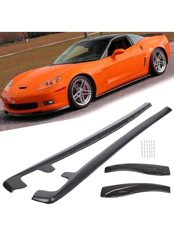 ZR1 Style ABS Side Skirts Rocker Panels For 2005 2013 Corvette C6 Z06 Wide Body Model - Image 1