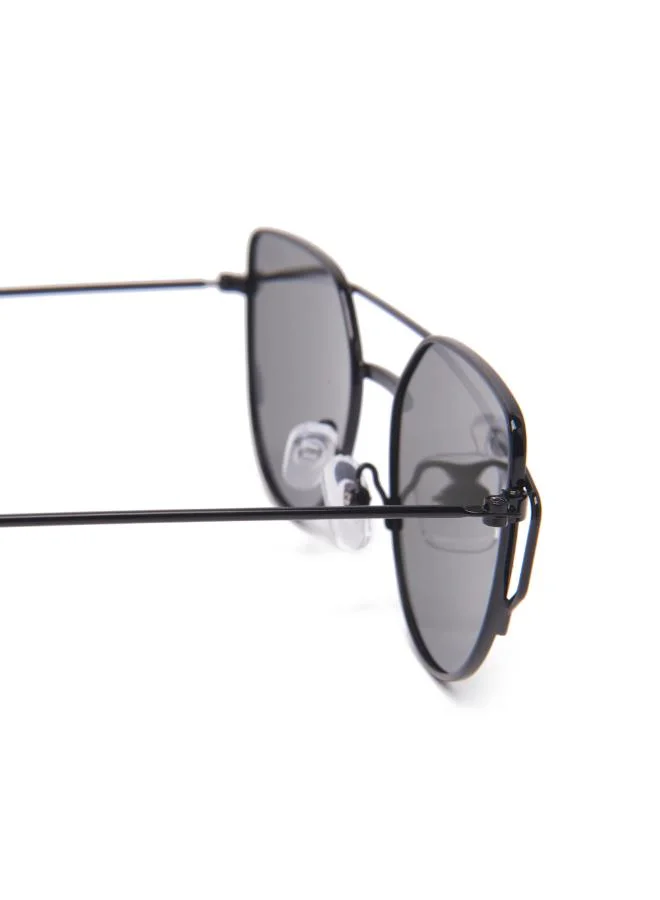 Lee Cooper Polarized Sunglasses Black Frame Silver Mirror Mirror Lens 48mm  - LCK117C02