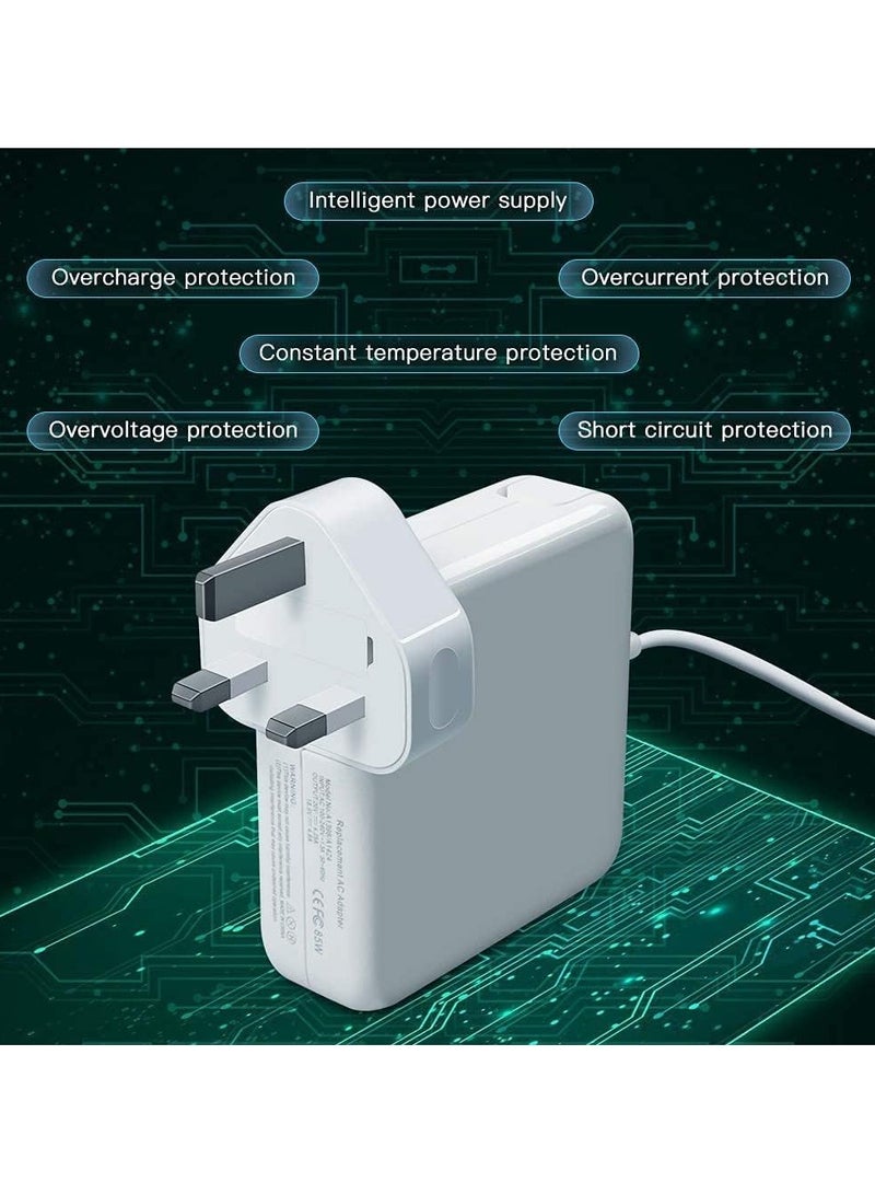 Compatible With Mac Book Air Charger Replacement 85W Magnetic 2 T Tip Power Adapter Connector PD Power Delivery Fast Charging Mains Adapter Plug for Mac Book 11 13 inch - Image 3