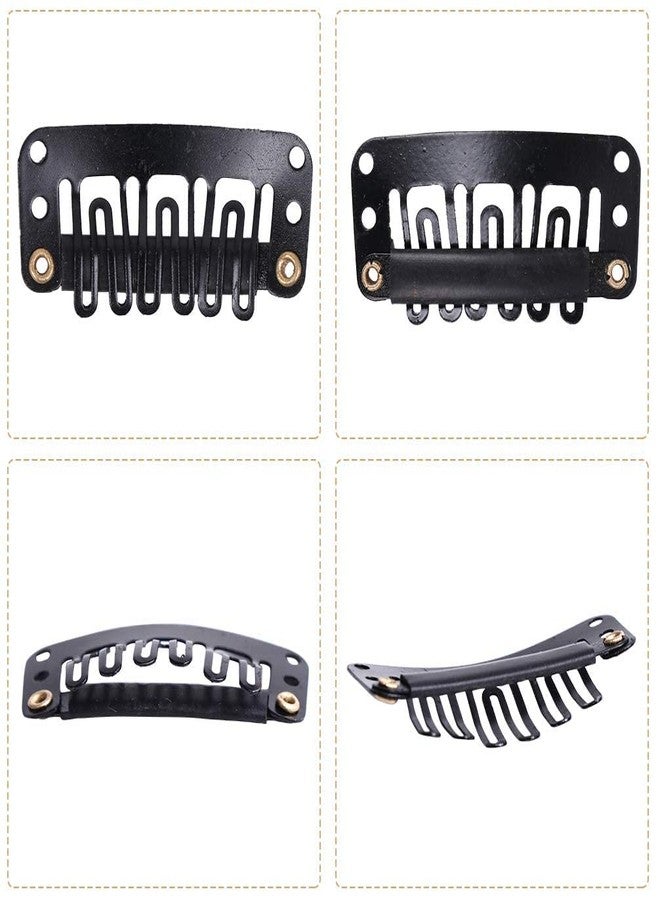 Talora Metal Snap Clips for Hair Extensions U-shape Metallic Wig Clips Hair Accessories Hair Fixing Clip for Men and Women Salon Black_Color Pack of 12 - Image 5