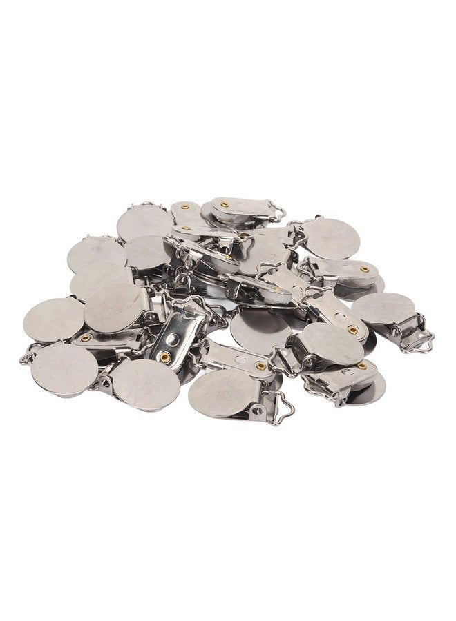 Qinlorgo Round Pacifier Clips, Metal Pacifier Clips Exquisite Stainless Steel Lightweight for Teething for Toddler - Image 5