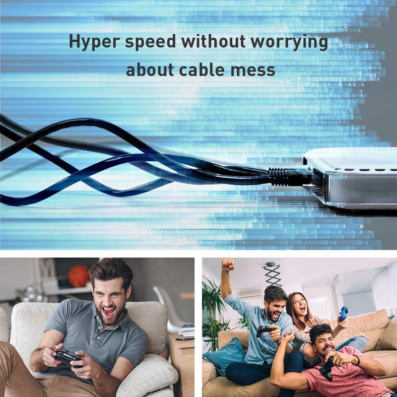 Smolink كابل إيثرنت Cat 8، بطول 1.5 قدم 3 أقدام 6 أقدام 10 أقدام 15 قدمًا 20 قدمًا 30 قدمًا 35 قدمًا 50 قدمًا 100 قدم، كابل شبكة إنترنت عالي السرعة ثقيل الاستخدام، كابل LAN محترف محمي داخل الجدار، للاستخدام الداخلي والخارجي - Image 2