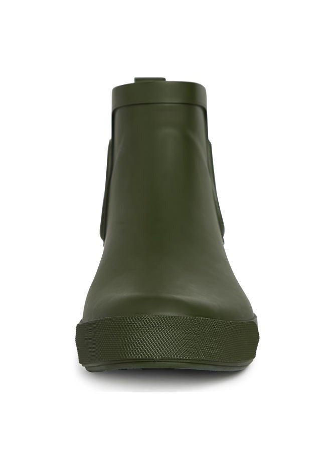 LAURA ASHLEY Ladies ELASTIC Mid Cut Ankle Height Rubber Rain Boots, Green, 9 - Image 2