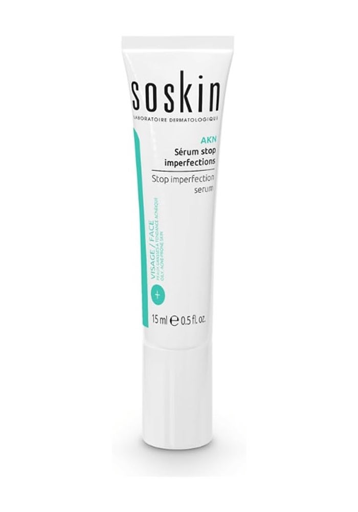SOSKIN AKN Stop Imperfection Face Serum - 15ml, Anti-Blemish & Acne Treatment
