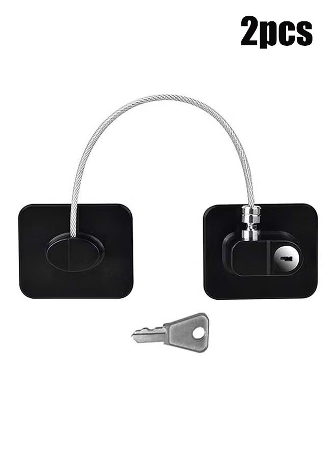 واي جيه قفل نافذة الثلاجة بكابل الأمان مع مجموعة مفاتيح - Image 1