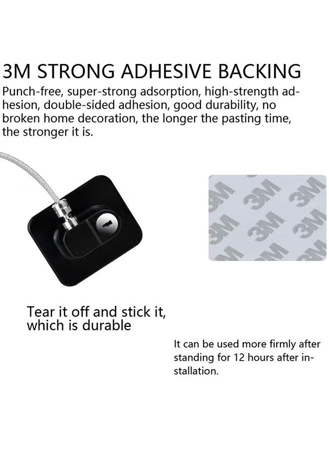 واي جيه قفل نافذة الثلاجة بكابل الأمان مع مجموعة مفاتيح - Image 3