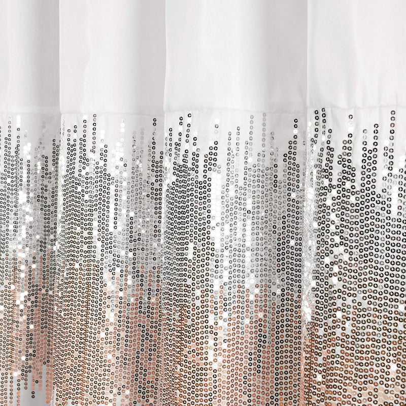 Lush Decor Night Sky Shower Curtain, 72" x 72", White & Blush - Image 3