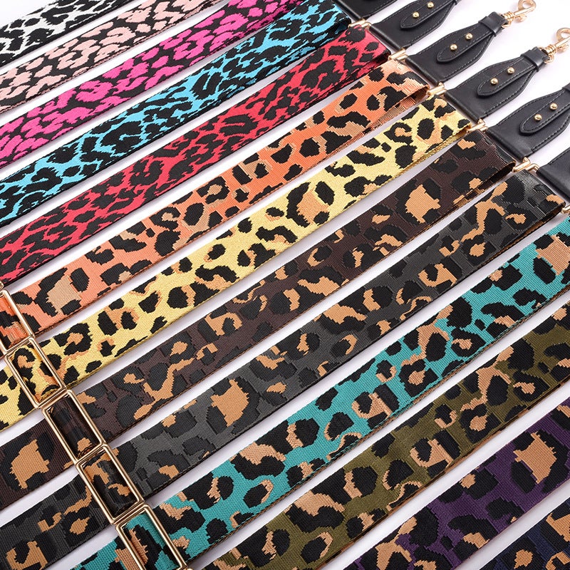 Mahuangshi Mhs-F-27 Adjustable Leopard-Print Webbing Multi-Color Adjustable Canvas Webbing Casual Strap Women'S Bag Replacement - Image 4