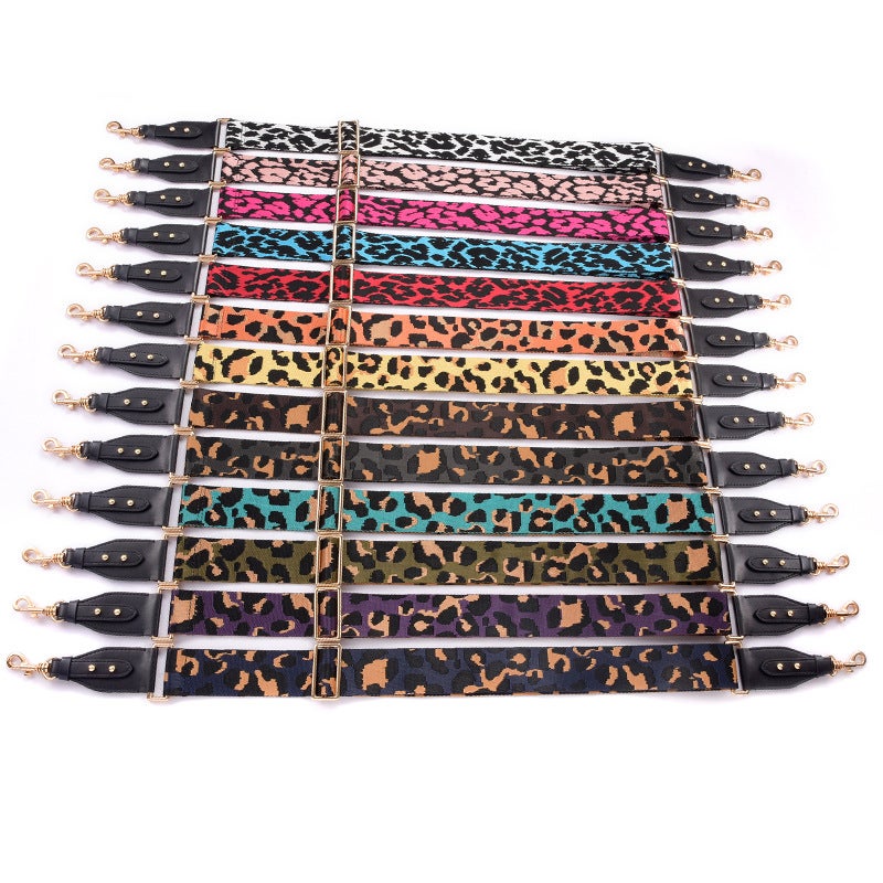 Mahuangshi Mhs-F-27 Adjustable Leopard-Print Webbing Multi-Color Adjustable Canvas Webbing Casual Strap Women'S Bag Replacement - Image 3