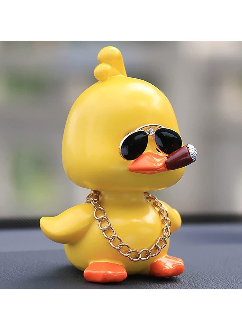 عام زخارف لوحة القيادة على شكل بطات، بطات صفراء لطيفة لتزيين السيارة، بطات رائعة لتزيين لوحة القيادة في السيارة، تماثيل بطات رأسها يهتز - Image 1