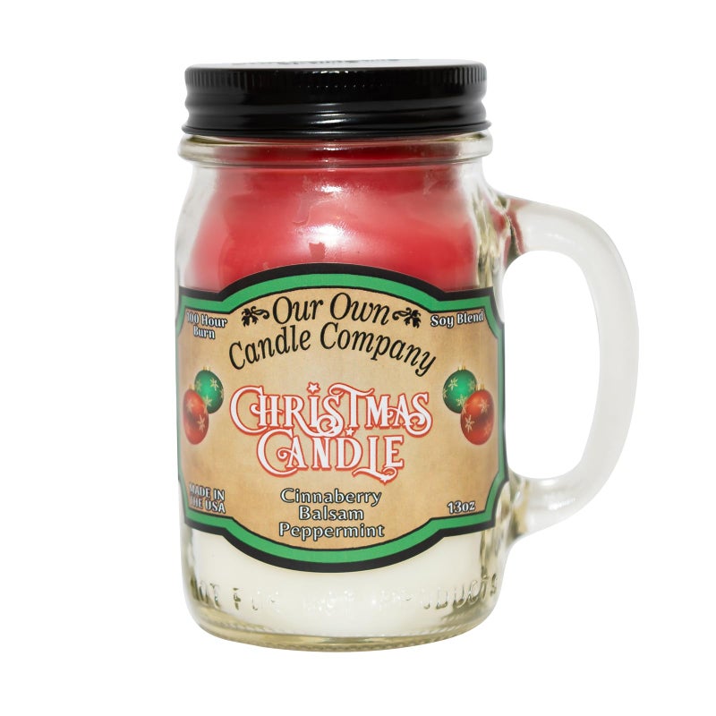 Our Own Candle Company, Christmas Triple Scented Mason Jar Candle, 100 Hour Burn Time, 13 Ounces - Image 1