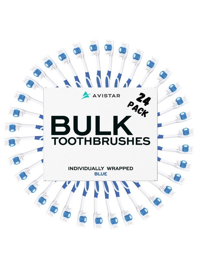 Avistar Bulk Toothbrushes Pack - 24 Individually Wrapped Toothbrushes for Travel, Hotels, AirBnB Guests, Relief Missions, and Donations - Disposable Toothbrush Pack for Adults and Kids - Image 1