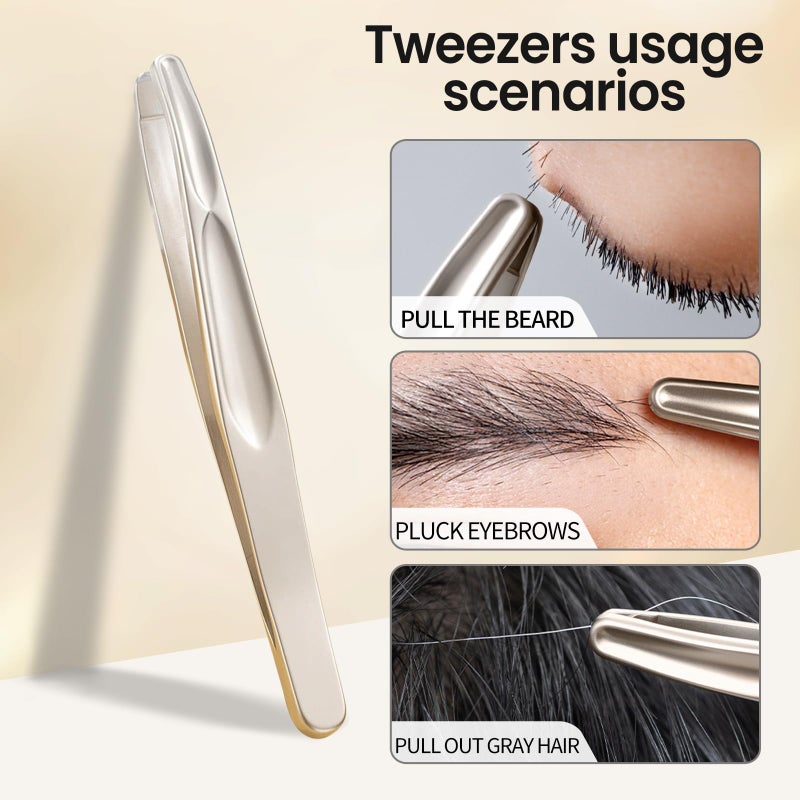 ZERNBER Eyebrow Tweezers for Women-1 Pack (Round) - Image 4