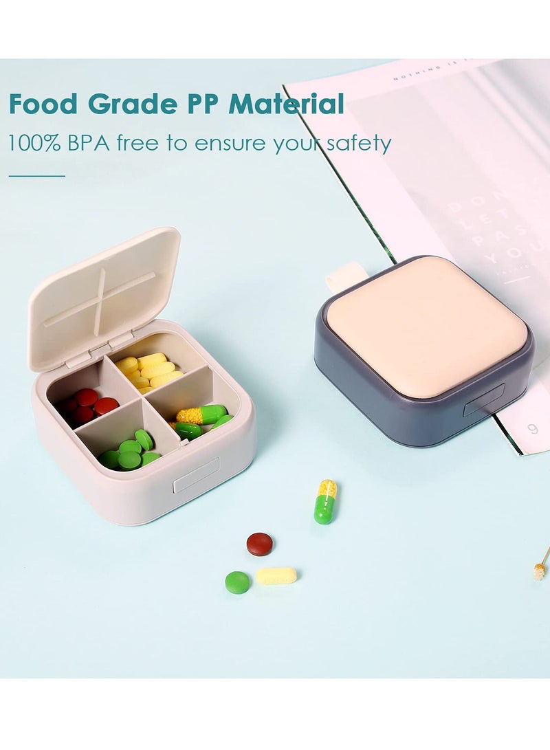 SYOSI Small Pill Case Pill Box Travel Daily Pill Organizer Portable Pretty Pill Container for Purse Pocket Compact Medicine Holder for Fish Oils Supplements Pink - Image 5