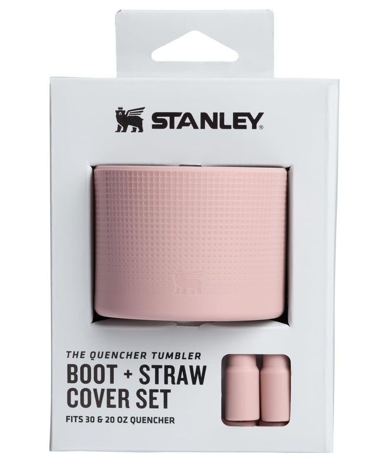 STANLEY Quencher Boot and Straw Cover Cap | Anti-Slip Silicone Protector for 20 & 30 oz Tumbler with Handle | Accessory Set for Stainless Steel Drinking Cup | BPA-Free | Pink Dusk - Image 1