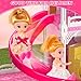 Doloowee DIY Dollshouse for Girls 48 2Story House with 3 Themed Rooms 2 Dolls 4 Dogs Slide Yard Dolls House Toys for Imaginative Play - Image 4