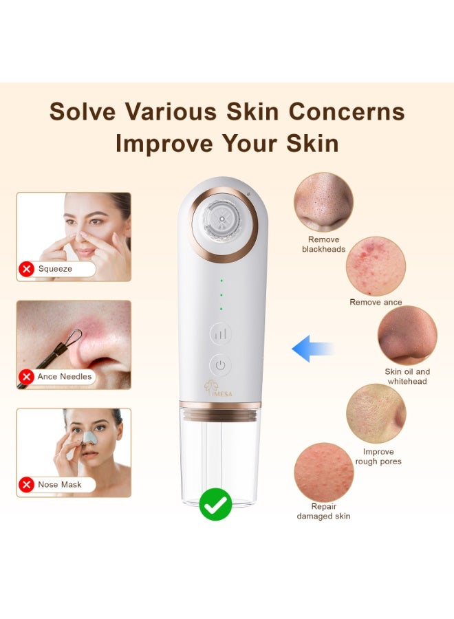iMESA Electric Blackhead Remover Pore Vacuum With Cold and Hot Compress, Hydrafacial Machine, Pore Vacuum, Face Suction Pore Cleanser, 4 Removable Suction Heads, 3 Suction Levels, USB Rechargeable ,for Women & Men at Home and Travel - Image 4