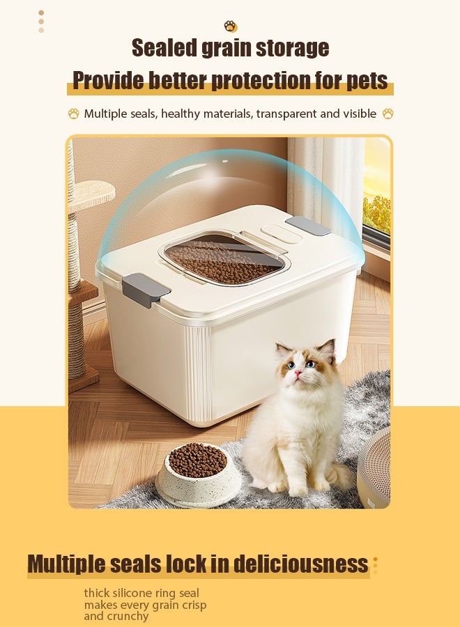 Generic Food containers，Pet food containers，Pet storage bin,Pet food storage box,Cat food storage bucket,Pet vacuum moisture-proof and insect proof grain storage bucket, household large capacity cat and dog food sealed bucket With measuring cup  - Image 4
