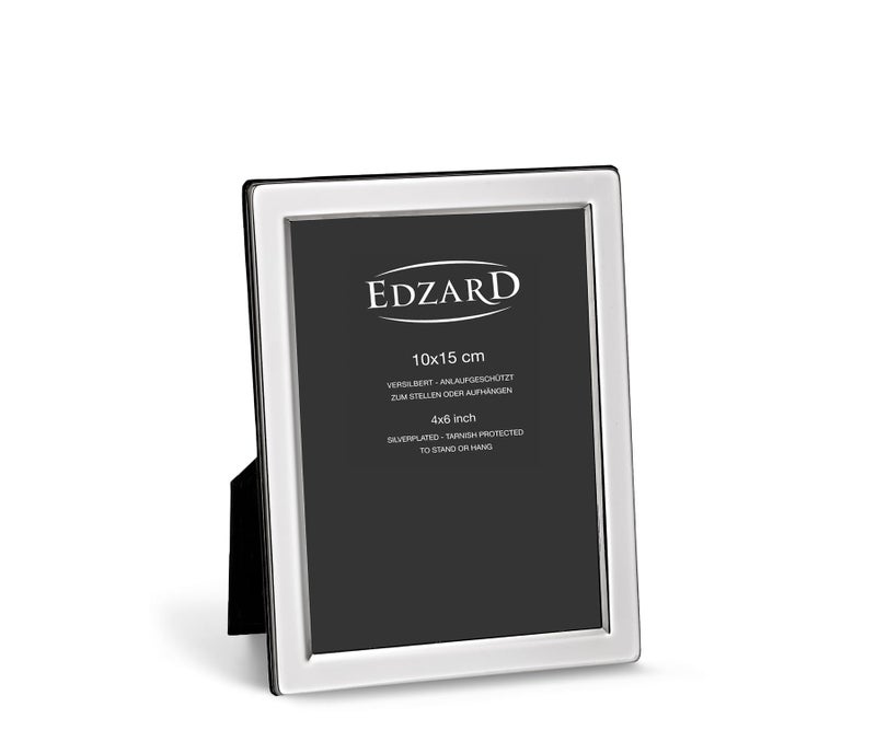 Edzard photo frame Salerno silver plated tarnish protected for photo 4 x 6 in
