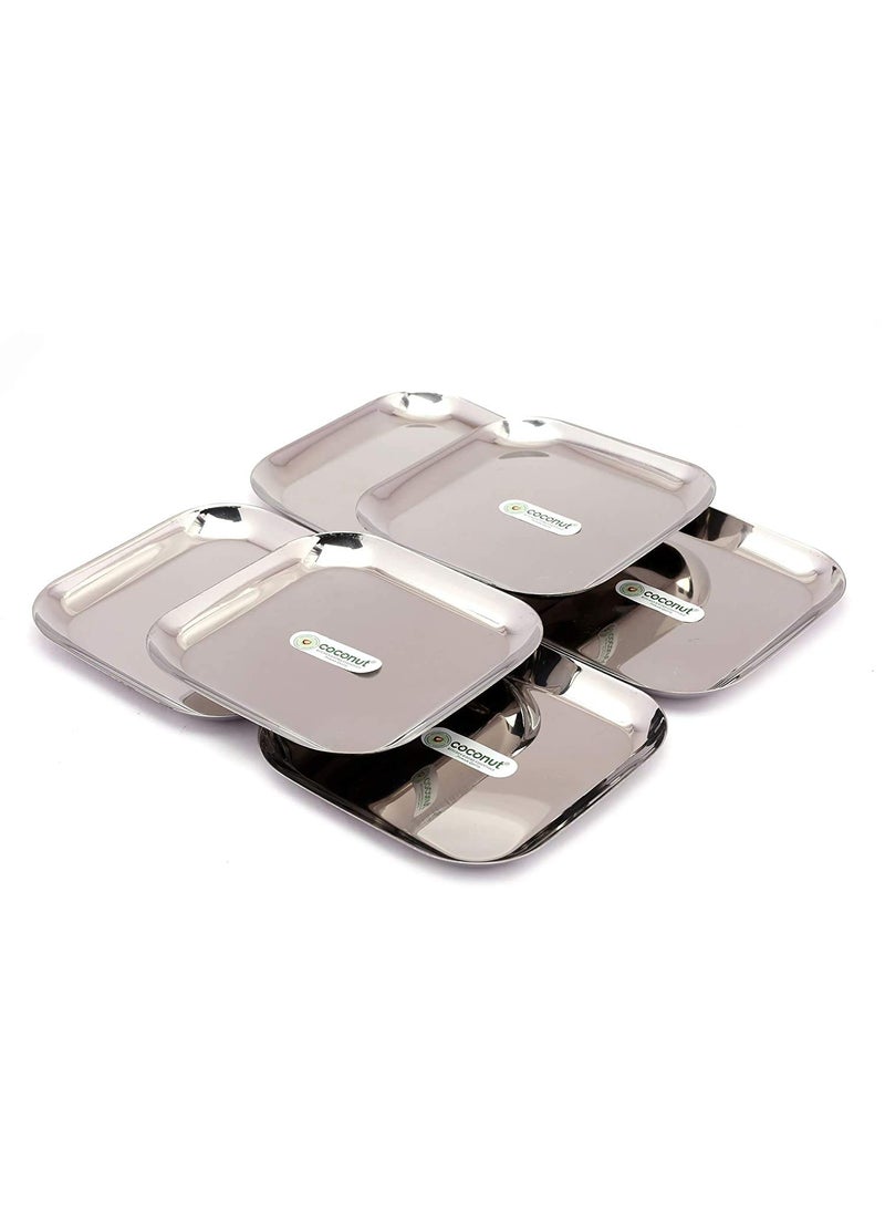 Coconut coconut Stainless Steel Square Plate Diameter - 20Cm - Set of 6  - Image 1